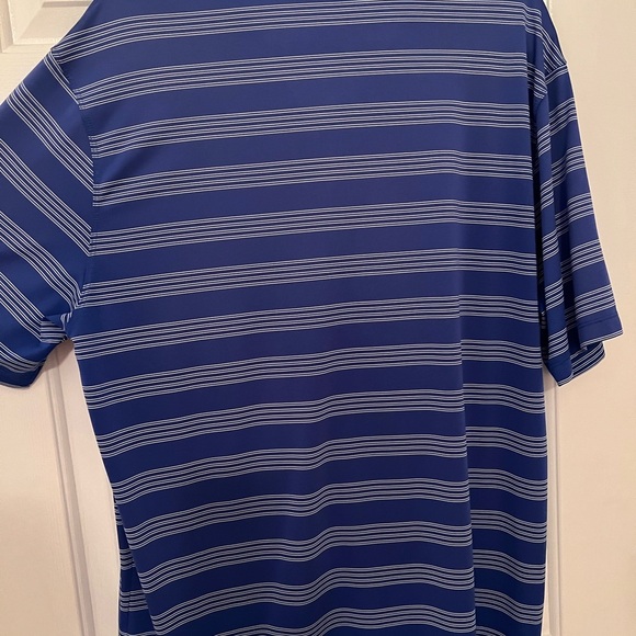 Nike Men's Navy and White Striped Polo Shirt - Picture 4 of 4